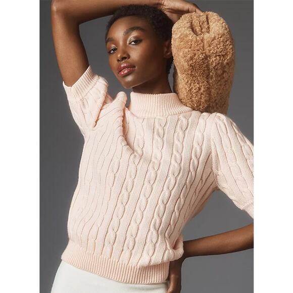 Anthropologie English Factory Womens Cable Knit Sweater Wool Preppy Soft Girl M - Picture 1 of 8